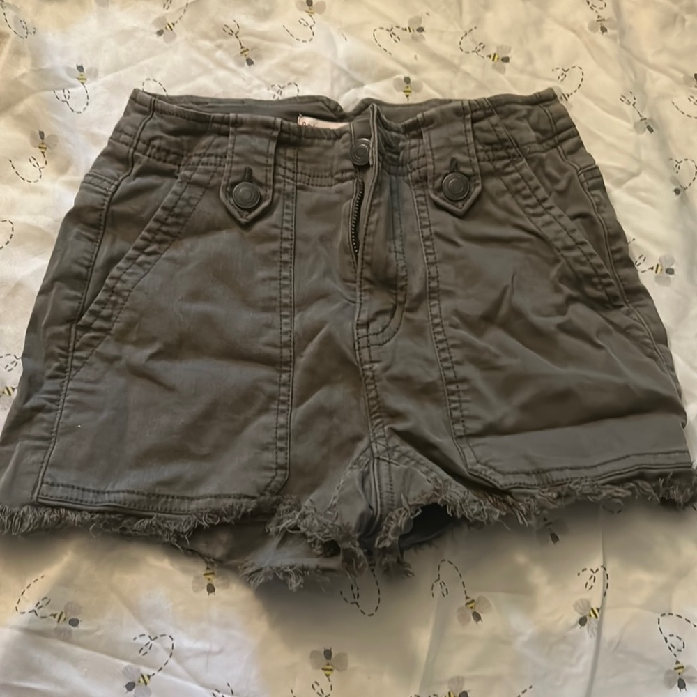Jungle green jean shorts